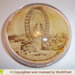 1893 world's fair, ferris wheel paper weight from worthpoint com